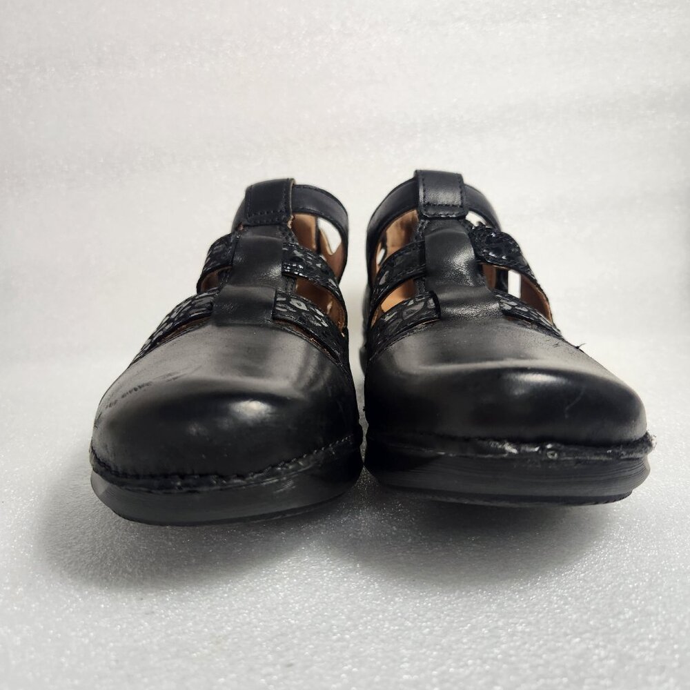 Clarks Appley Animal Print Strap Mary Jane Black Leather Size US 9 M NWT - Picture 3 of 16